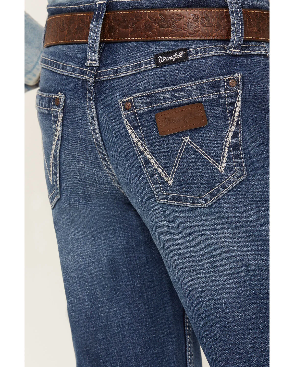 Product Name:  Wrangler Girls' Medium Wash Trouser Leg Jeans