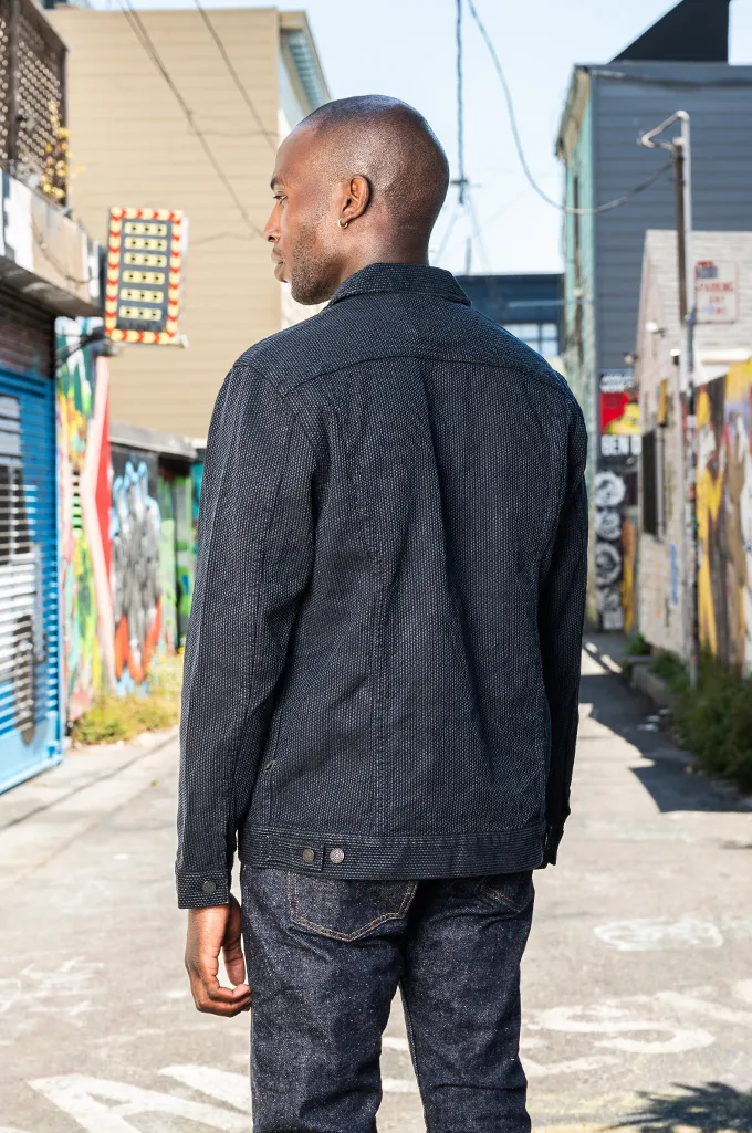 Pure Blue Japan Gray x Black Sashiko Type II Jacket