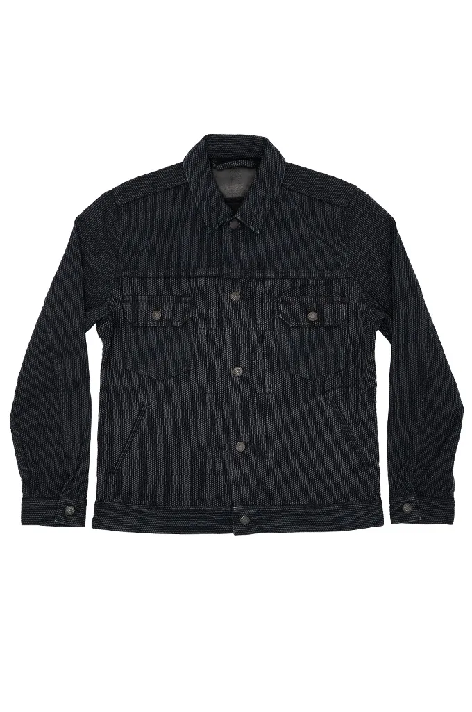 Pure Blue Japan Gray x Black Sashiko Type II Jacket