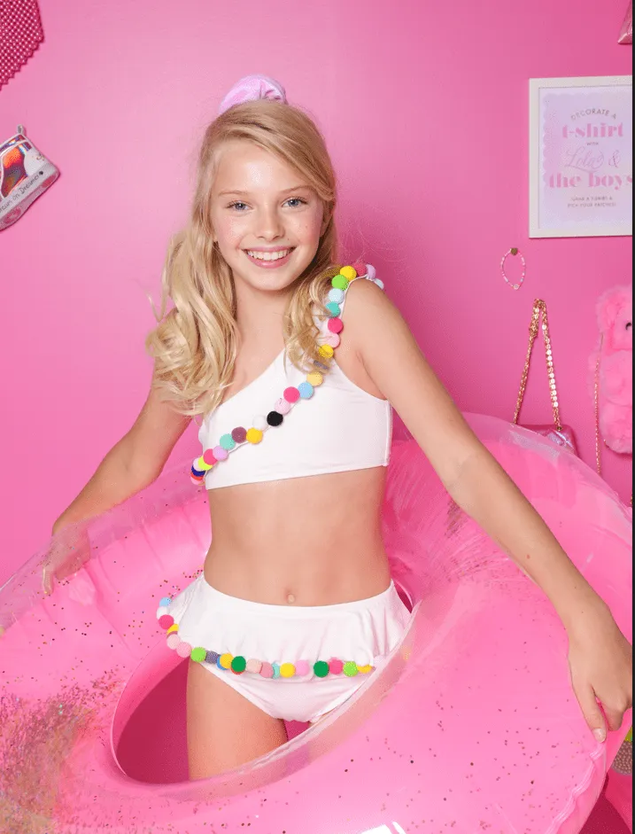 Rainbow Pompom Bikini