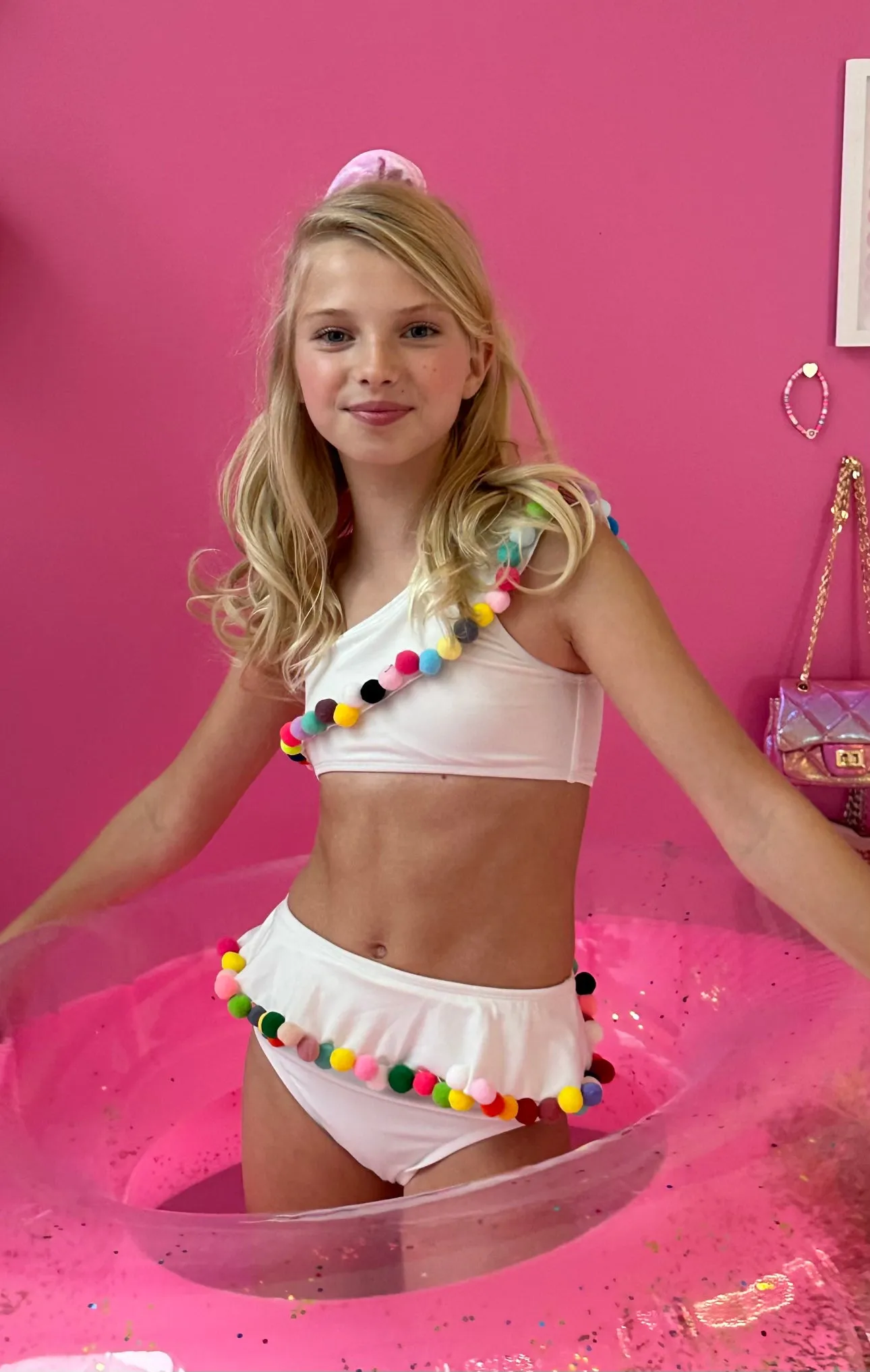 Rainbow Pompom Bikini