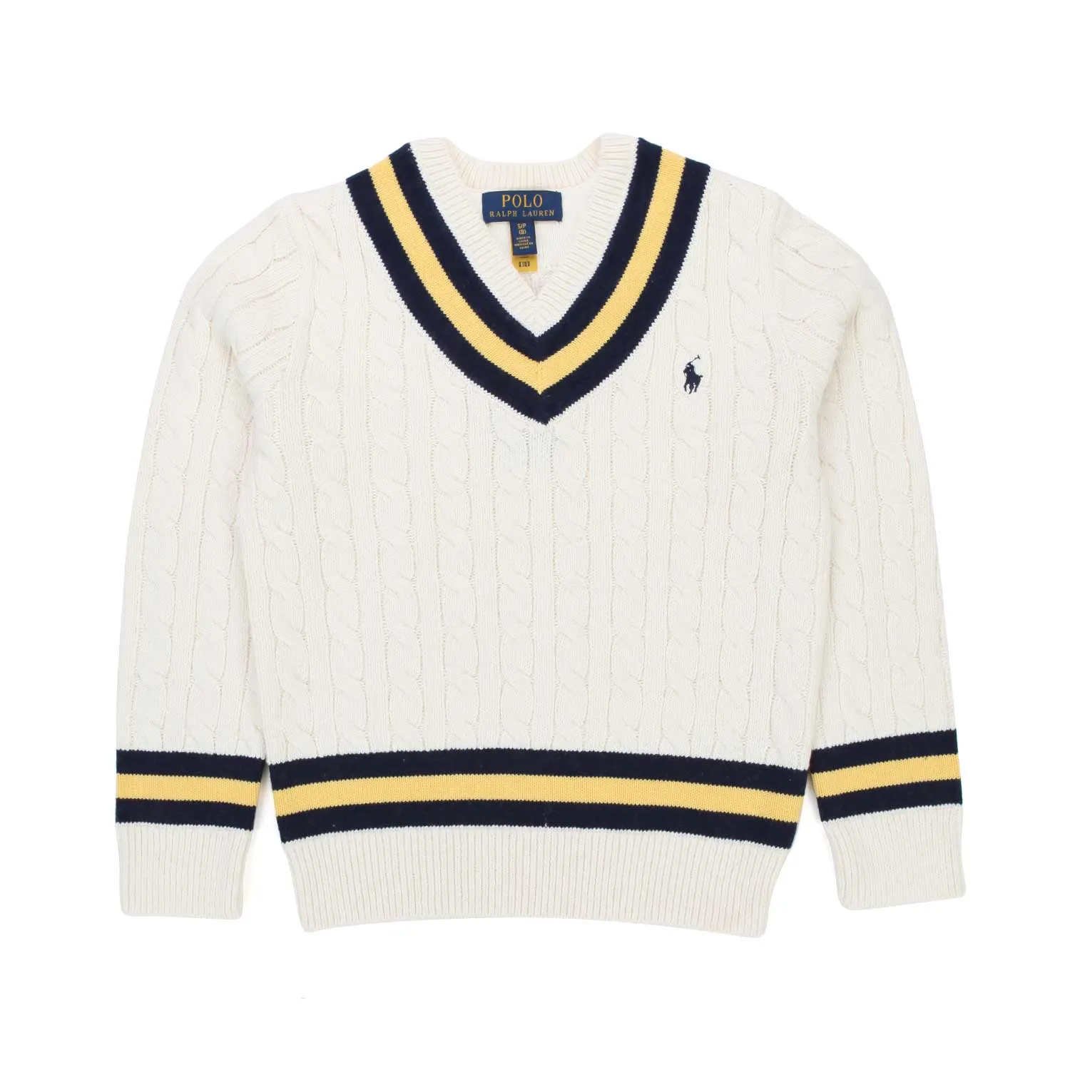 Ralph Lauren Unisex Cream, Blue And Yellow Pullover For Jr And Teen