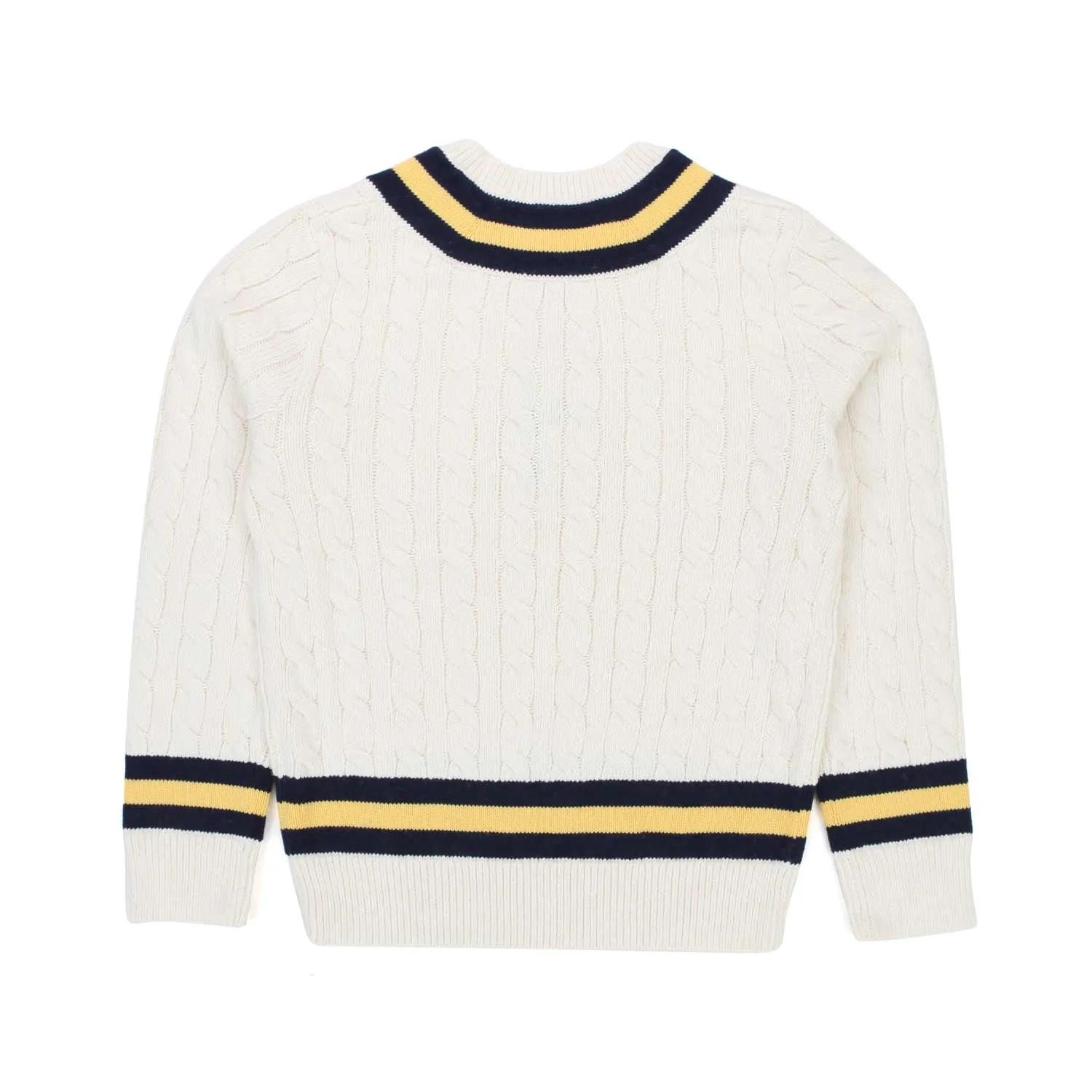 Ralph Lauren Unisex Cream, Blue And Yellow Pullover For Jr And Teen