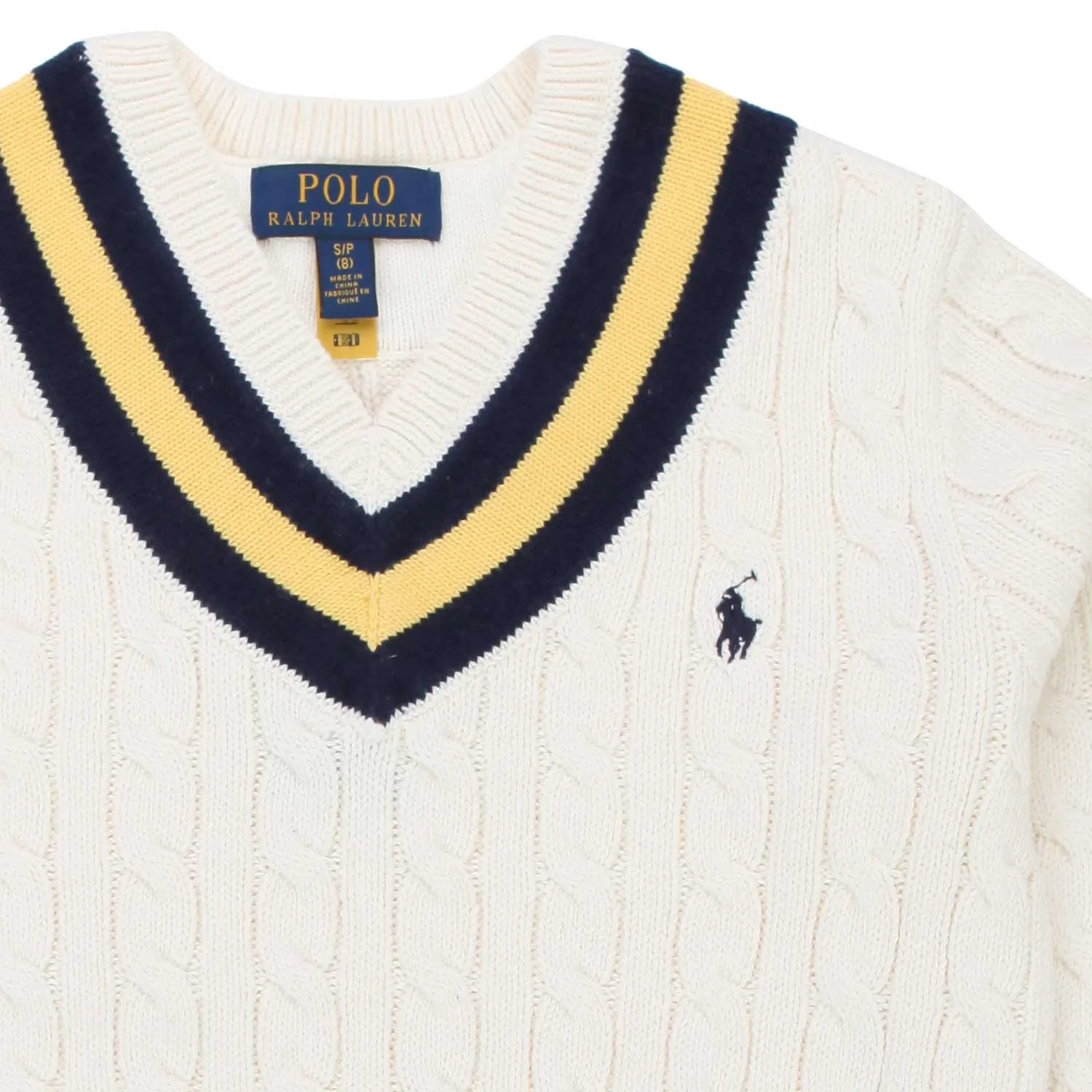 Ralph Lauren Unisex Cream, Blue And Yellow Pullover For Jr And Teen