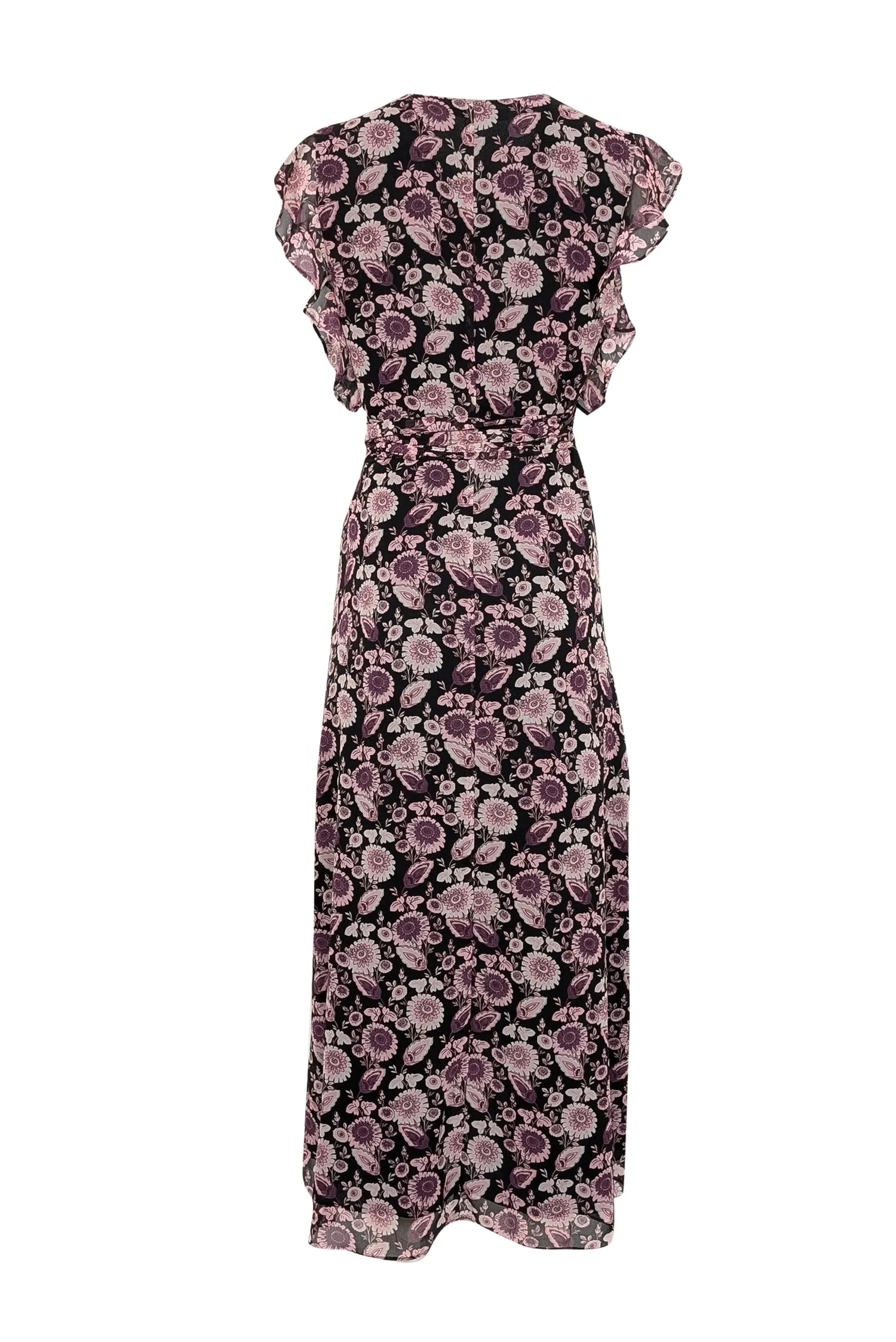 Rebecca Minkoff - Black, Pink, & Purple Floral Wrap Dress Sz S