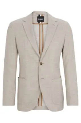 Regular-fit jacket in a herringbone stretch-cotton blend