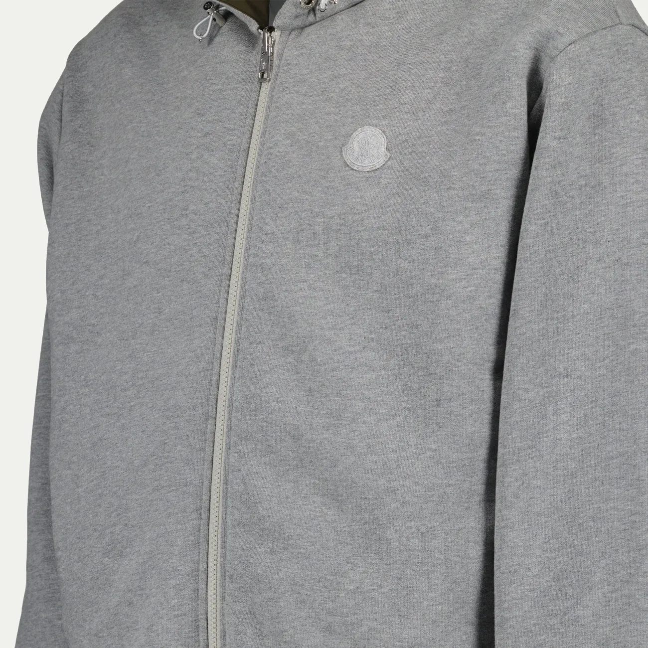 Reversible Khaki and Grey Zip Hoodie