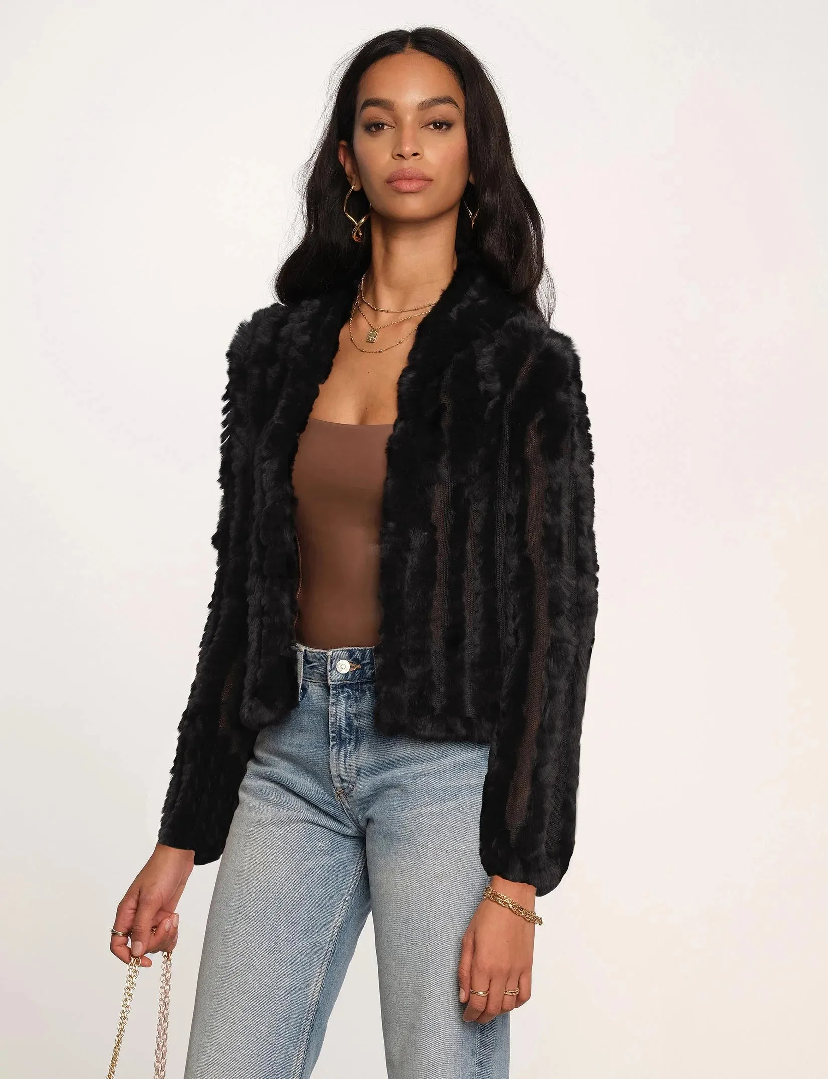 Rosa Fur Jacket - Black