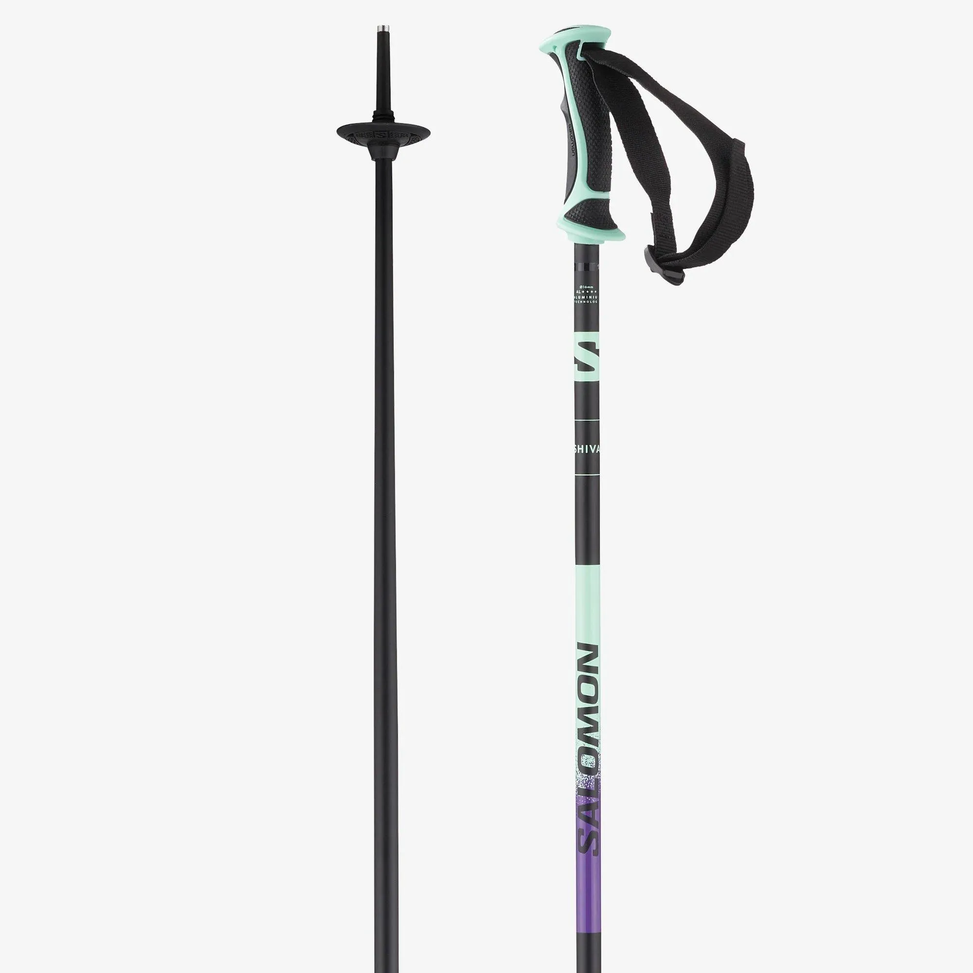 Salomon Women's Shiva Ski Poles - Black/Beach Glass | George Fisher UK