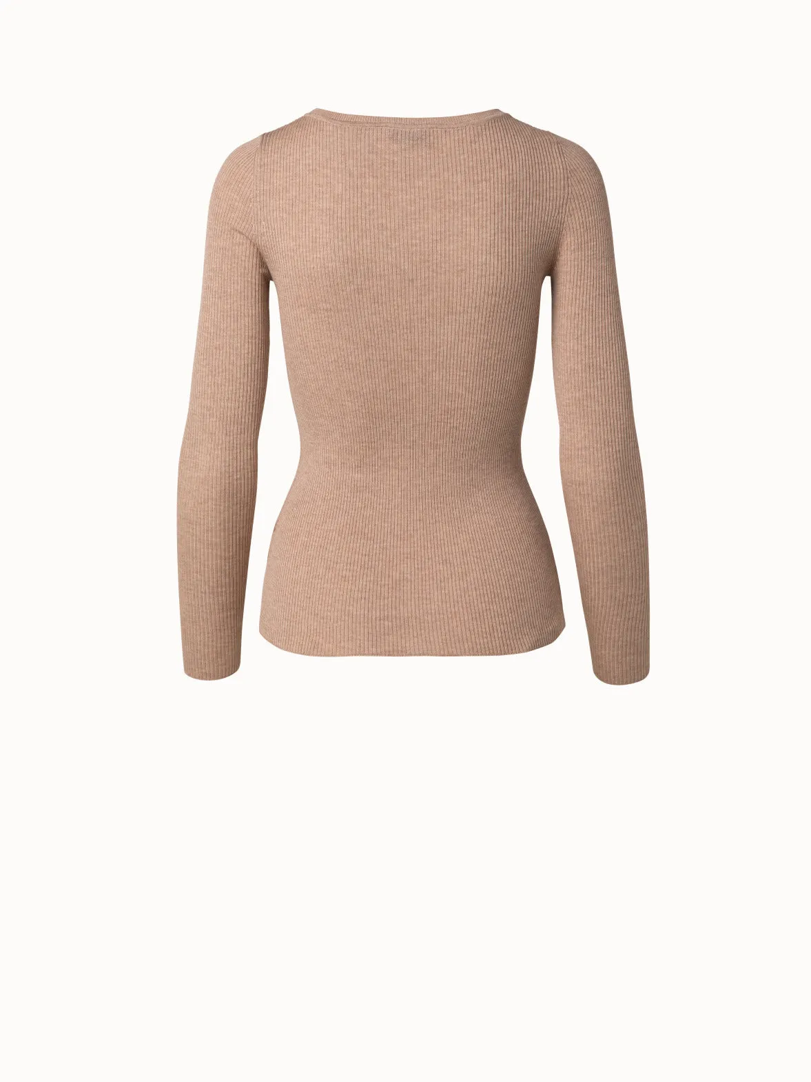 Seamless Silk Cotton Knit Pullover