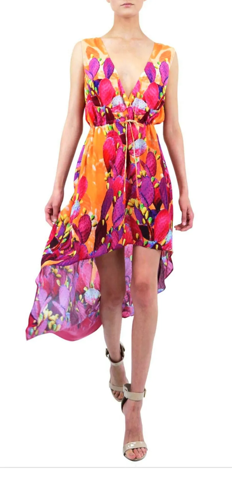 Shahida Parides Wrap Front Back Hi Low Dress