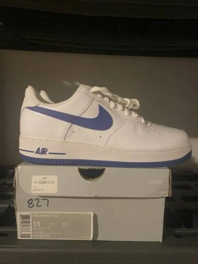 Size 11 - nike air force 1 ‘07 white varsity royal blue 315122 123