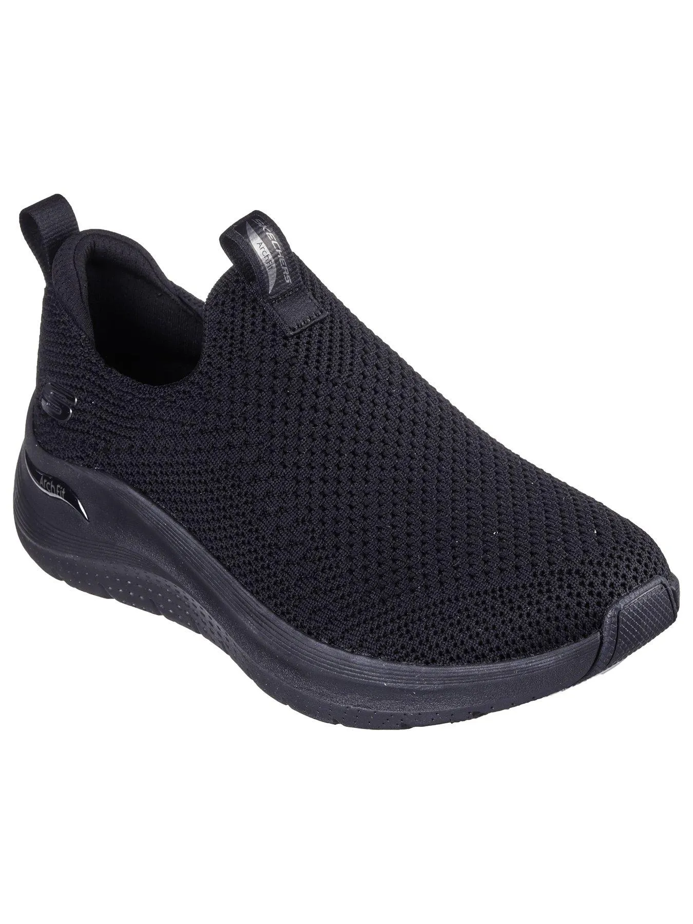 Skechers Arch Fit 2.0 Ombre Engineered Stretch Knit Slip-On Trainers - Black