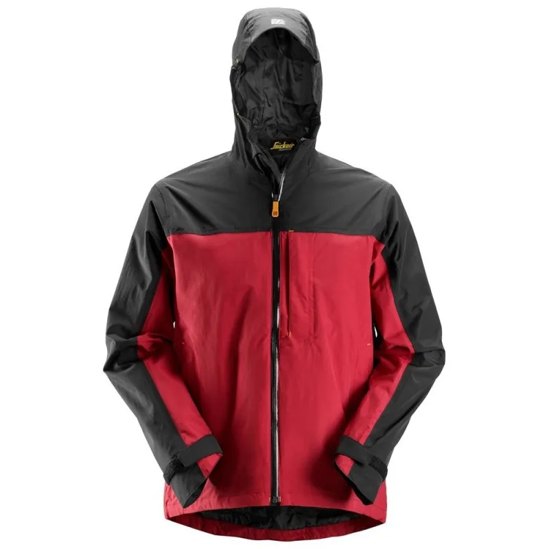 Snickers AllRoundWork Waterproof Black and Red Shell Jacket 1303