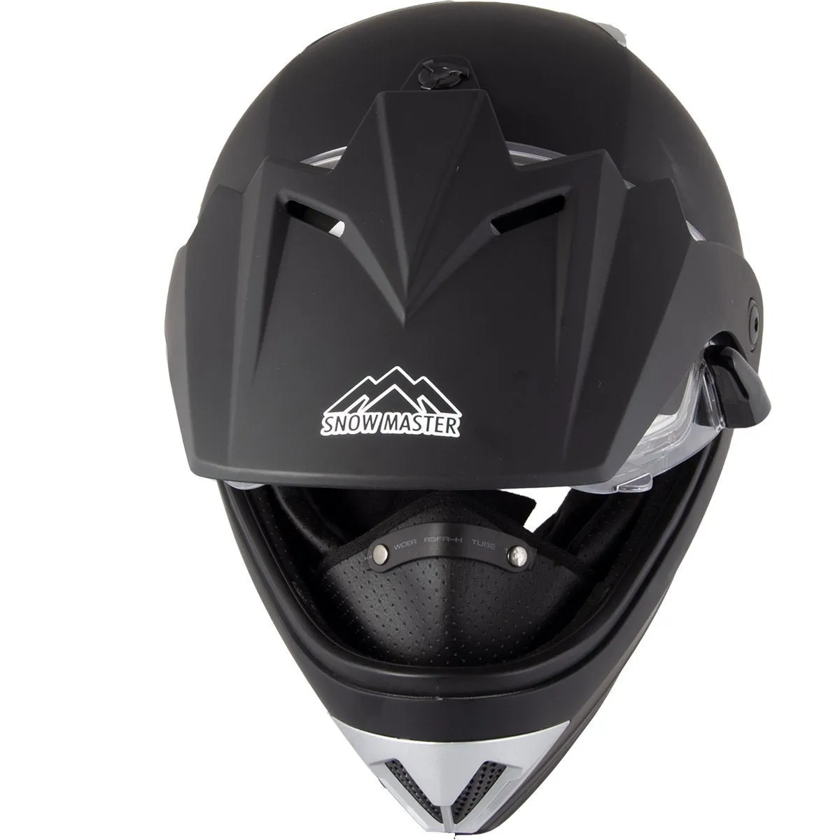 Snow Master TX45 Ultra Light Weight Flat Black Dual Sport Snowmobile Motorcycle Full Face Helmet for Men & Women - DOT Approved 