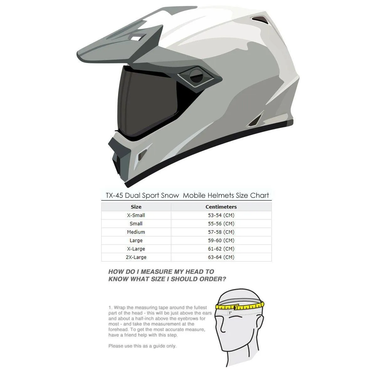 Snow Master TX45 Ultra Light Weight Flat Black Dual Sport Snowmobile Motorcycle Full Face Helmet for Men & Women - DOT Approved 