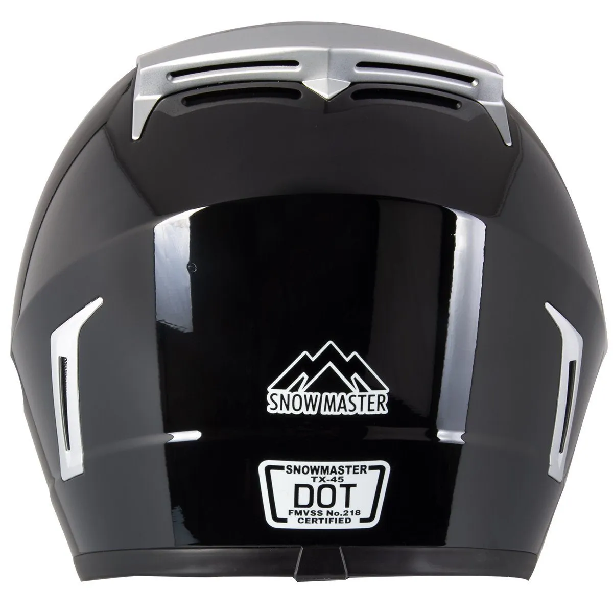 Snow Master TX45 Ultra Light Weight Glossy Black Dual Sport Snowmobile Motorcycle Full Face Helmet for Men & Women - DOT Approve