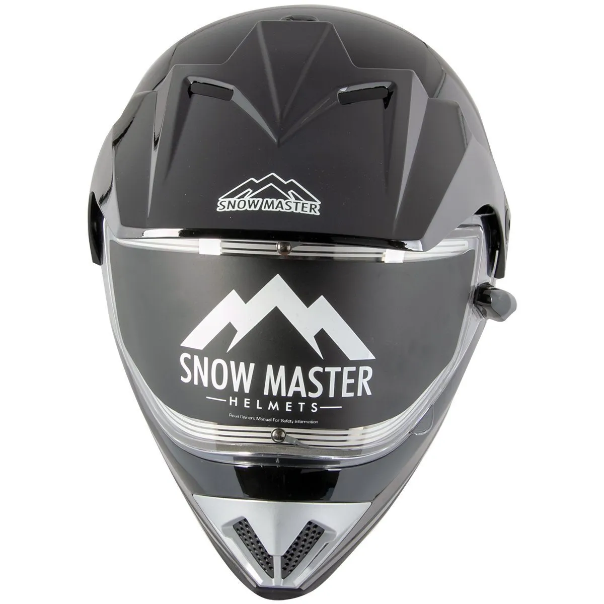 Snow Master TX45 Ultra Light Weight Glossy Black Dual Sport Snowmobile Motorcycle Full Face Helmet for Men & Women - DOT Approve