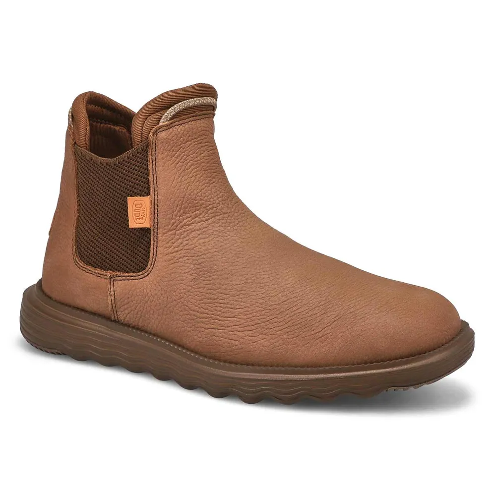 Soft Moc Mens Branson Craft Leather Chelsea Boot - Brown