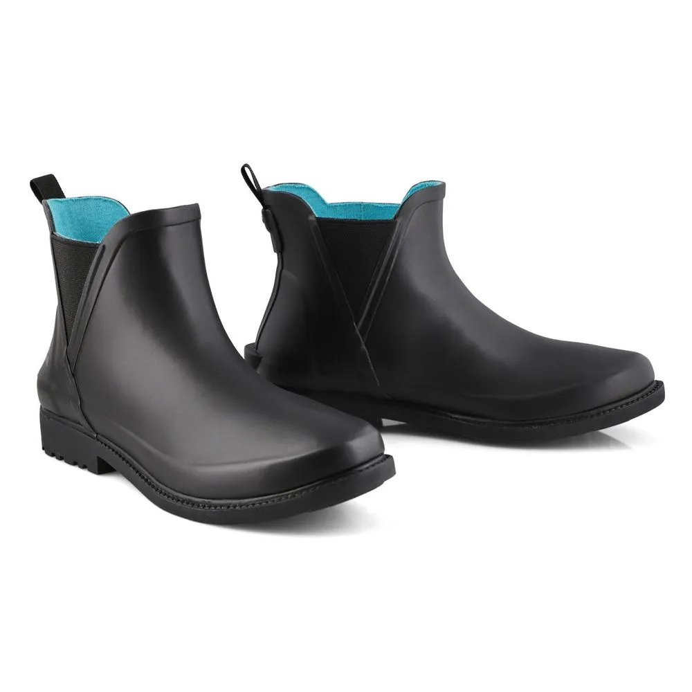 Soft Moc Womens Chloe Lo Waterproof Chelsea Rain Boot - Black