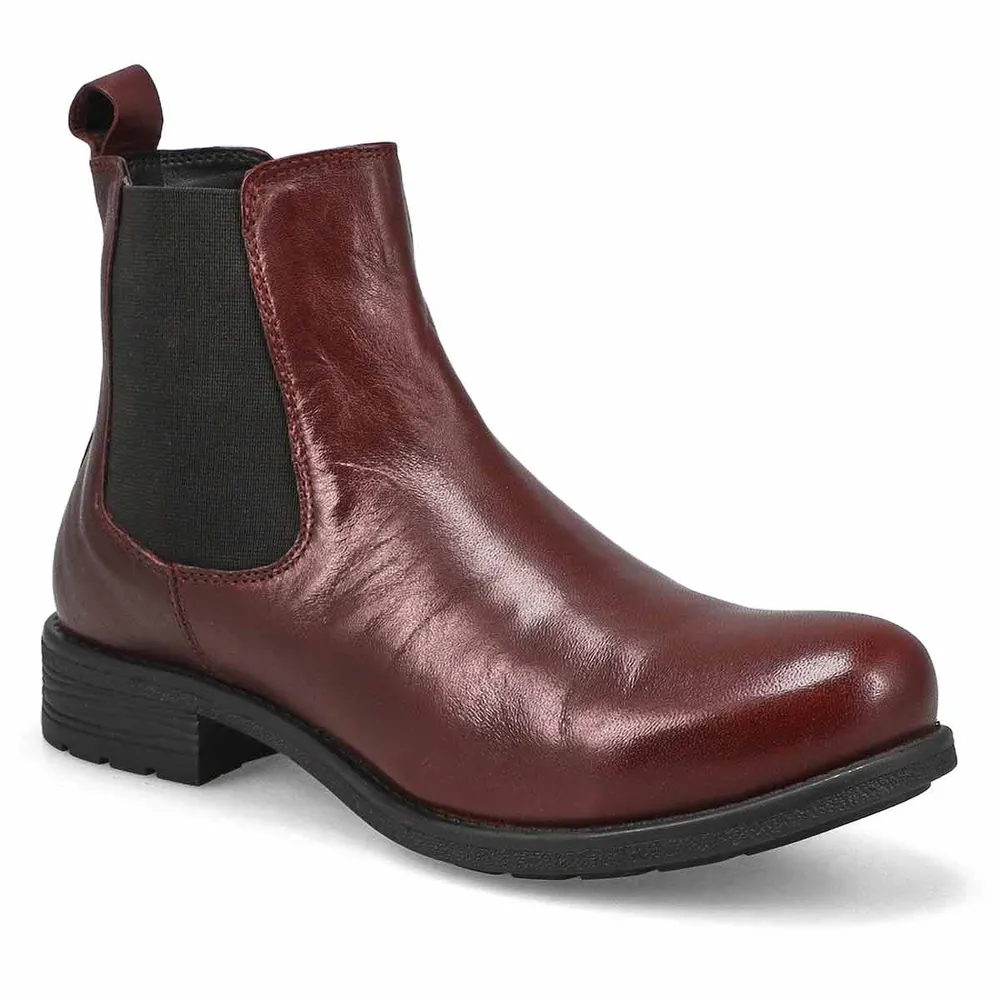 Soft Moc Womens Darilyn 2 Leather Chelsea Boot - Burgundy