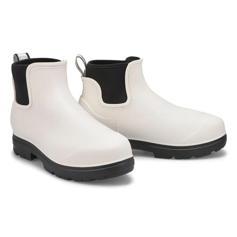 Soft Moc Womens Droplet Chelsea Rain Boot - White