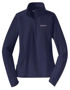 Sport-Tek Ladies Sport-Wick Stretch 1/2-Zip Pullover LST850 True Navy [Horton Group]