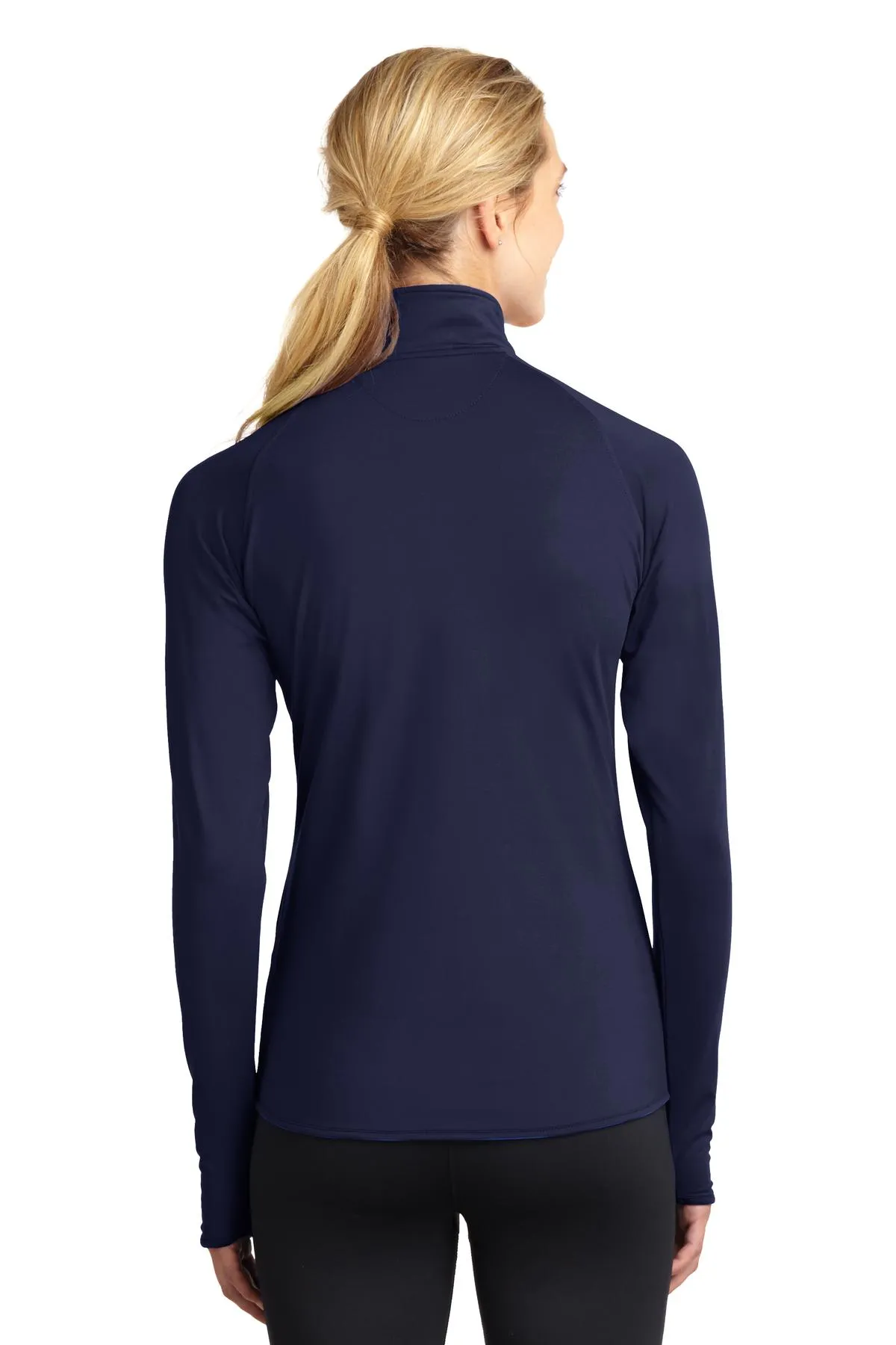 Sport-Tek Ladies Sport-Wick Stretch 1/2-Zip Pullover LST850 True Navy [Horton Group]