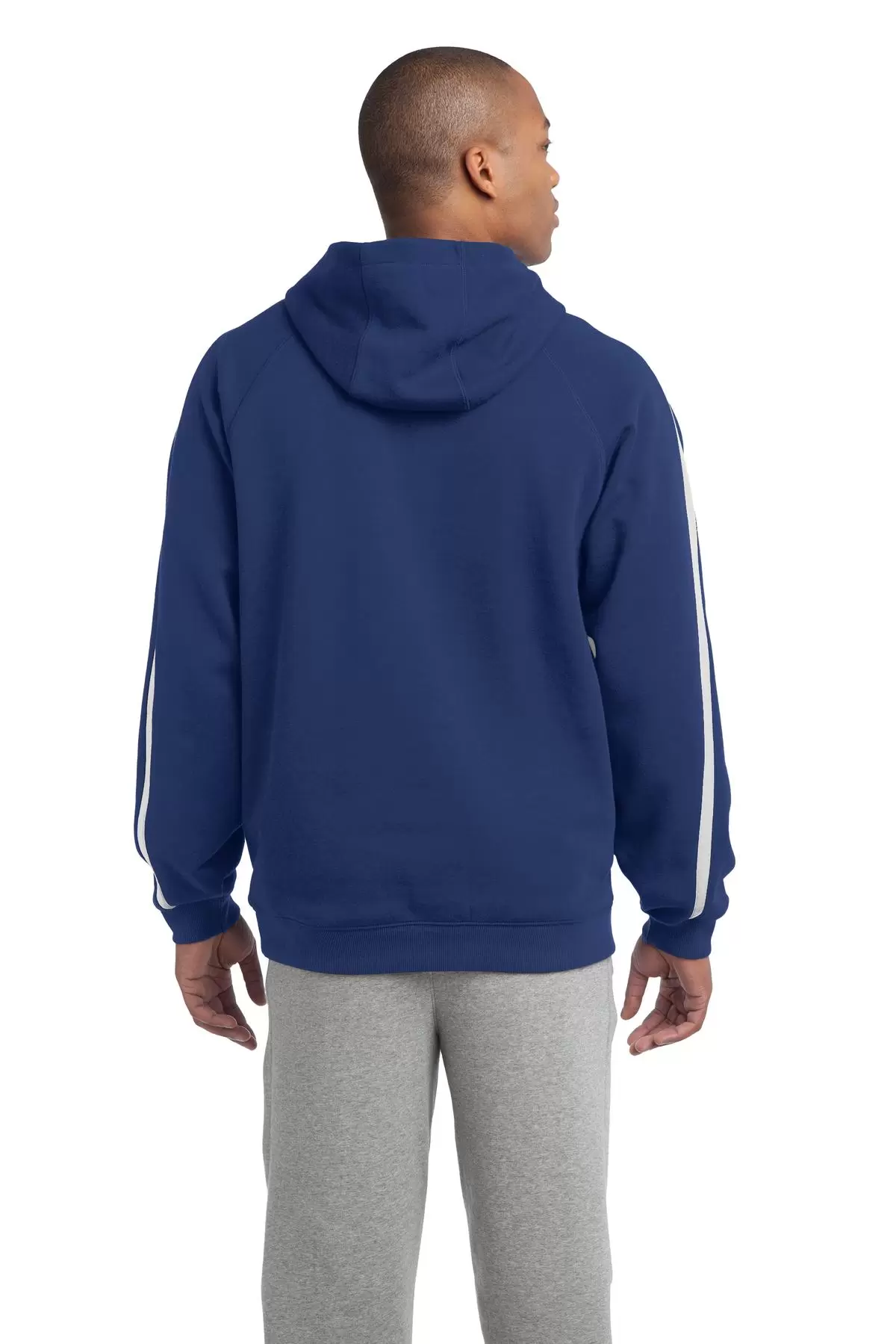 Sport Tek ST265 Sport-Tek Sleeve Stripe Pullover Hooded Sweatshirt SKU: ST265