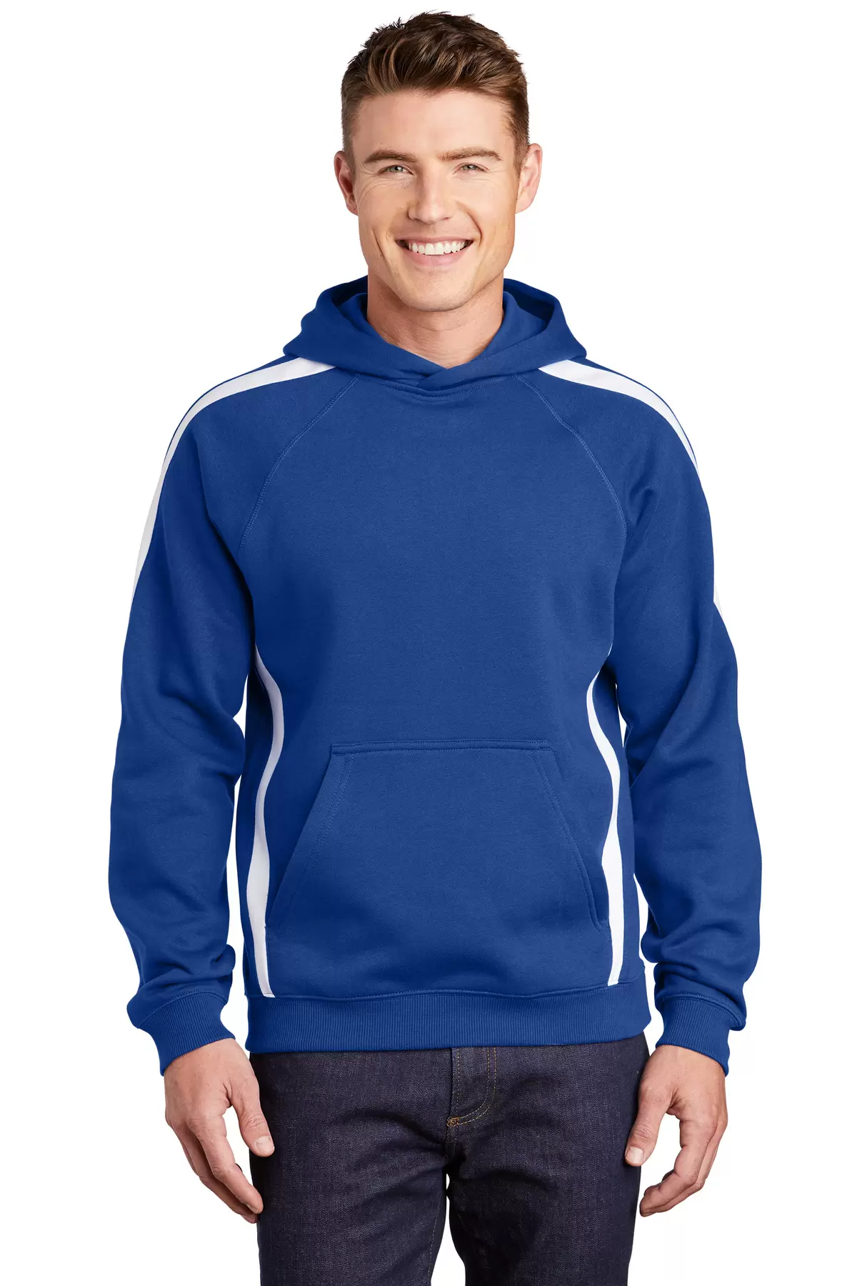 Sport Tek ST265 Sport-Tek Sleeve Stripe Pullover Hooded Sweatshirt SKU: ST265