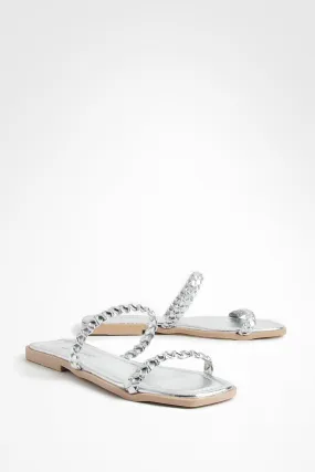 Square Toe Double Plait Sandals