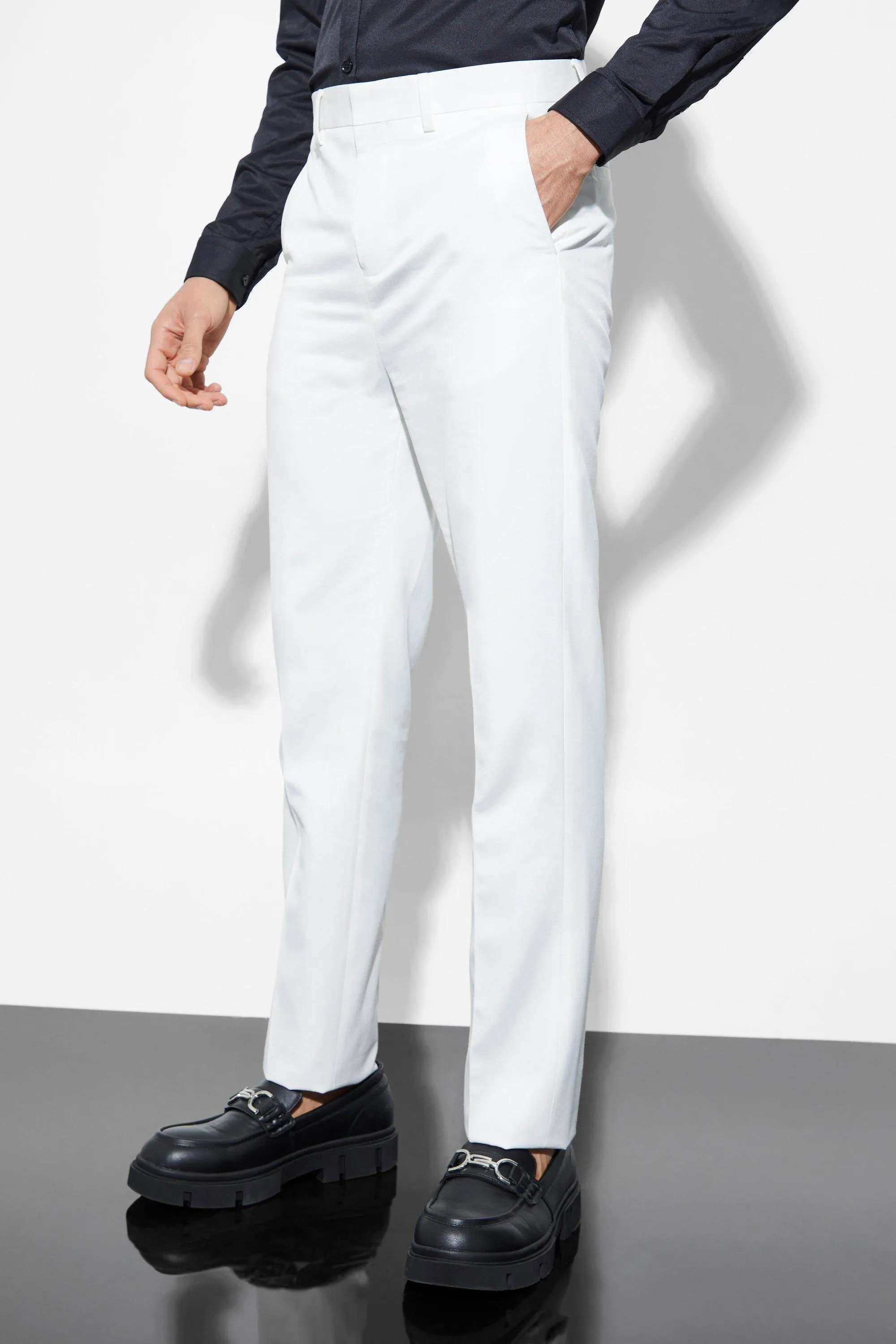 Straight Leg Linen Suit Pants