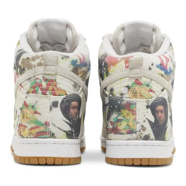 Supreme x nike dunk high sb (rammellzee/ white/ white/ multi-color) men us 8-13 fd8779-100