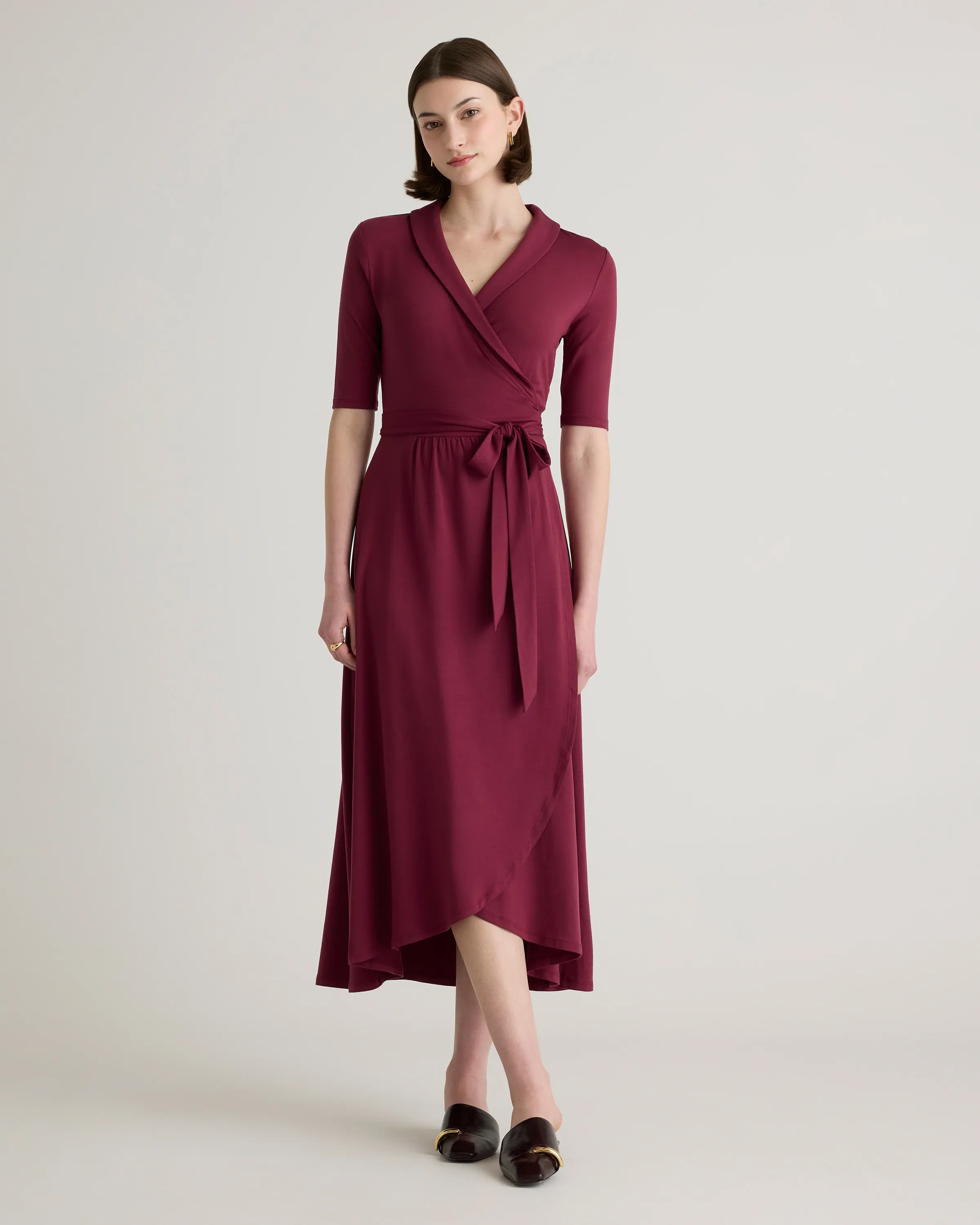 Tencel Jersey Midi Wrap Dress-