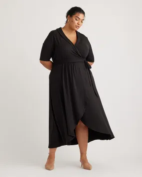 Tencel Jersey Midi Wrap Dress - Plus Size