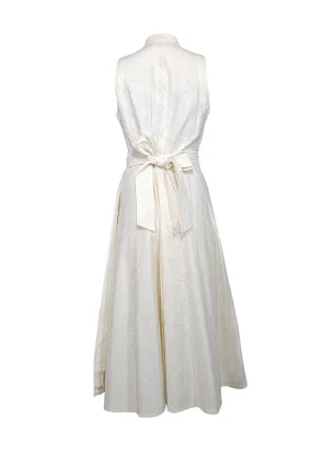 Tory Burch - Ivory Cotton Logo Lace Wrap Dress Sz 10