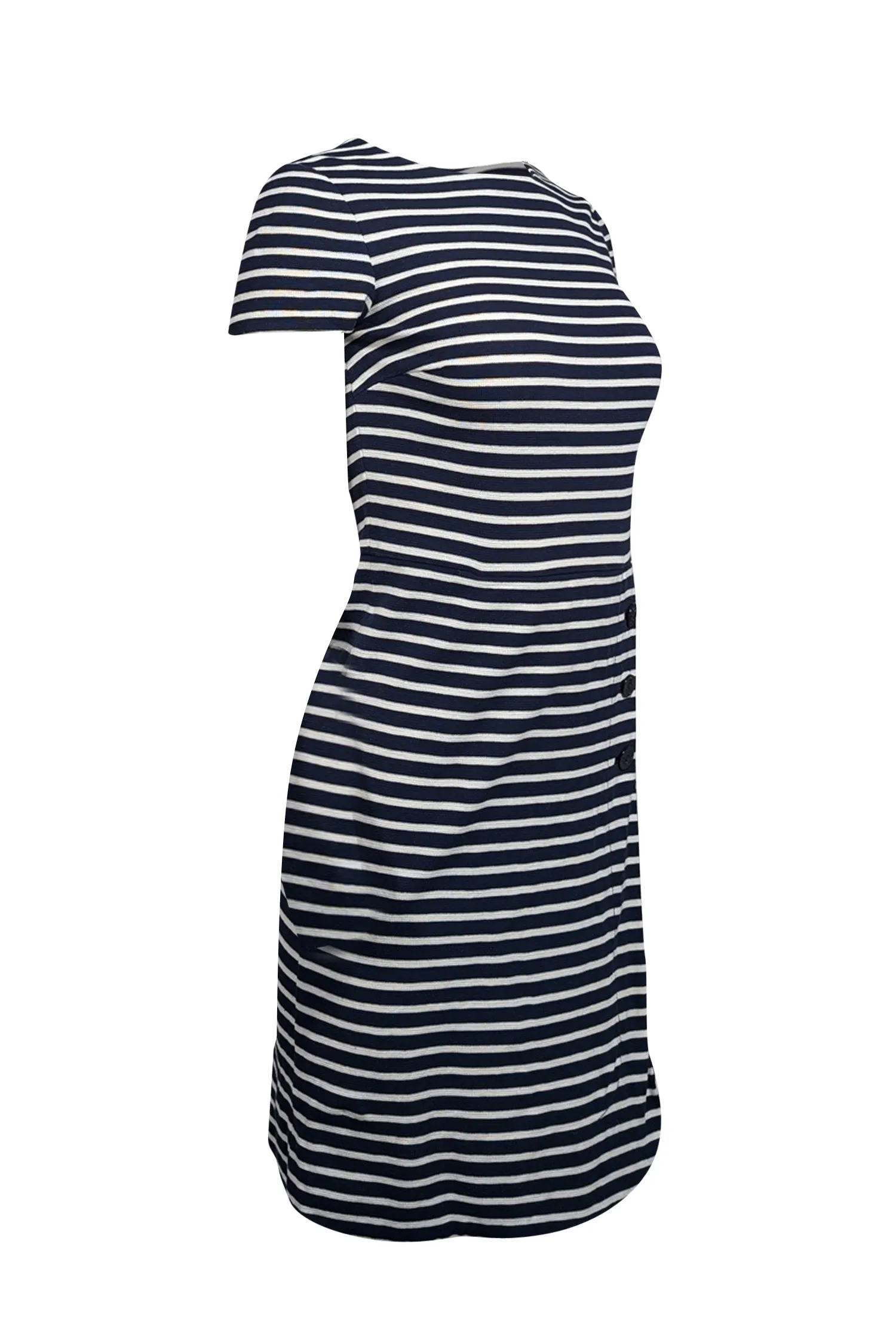 Tory Burch - Navy & White Striped Short Sleeve Wrap Dress Sz XS