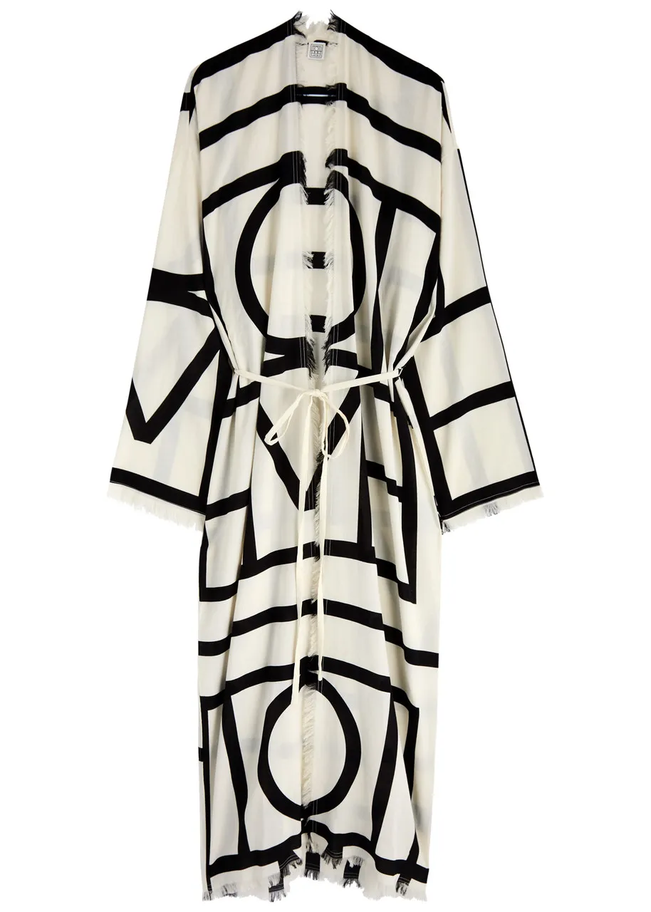 TOTEME Logo-print cotton maxi wrap dress  -                         -                     -                