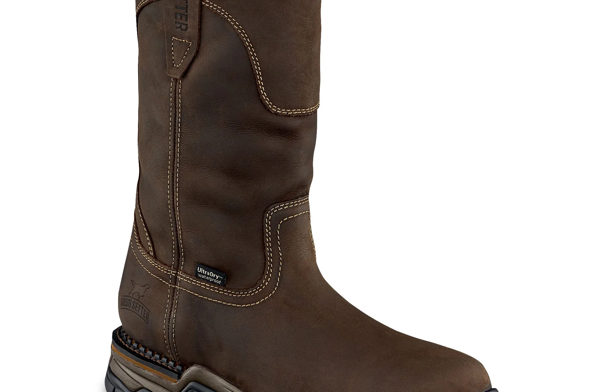 Two Harbors  Men's 11-inch Waterproof Leather Safety Toe Pull-On Boot