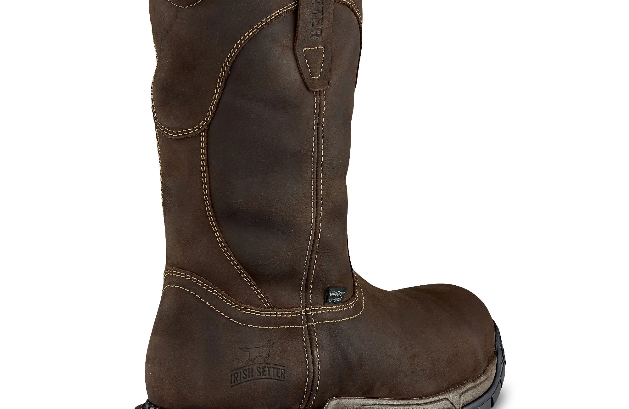 Two Harbors  Men's 11-inch Waterproof Leather Safety Toe Pull-On Boot