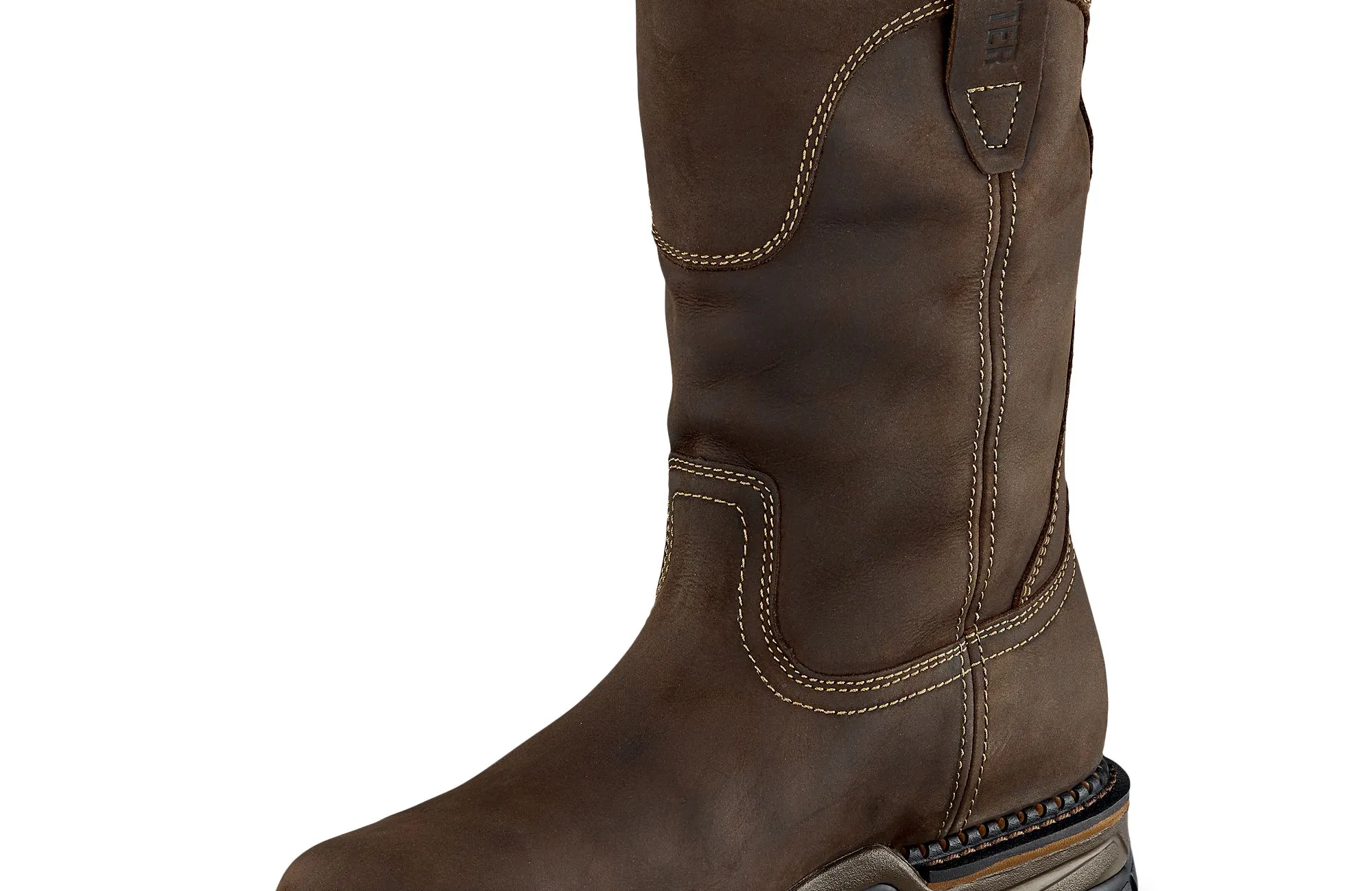 Two Harbors  Men's 11-inch Waterproof Leather Safety Toe Pull-On Boot