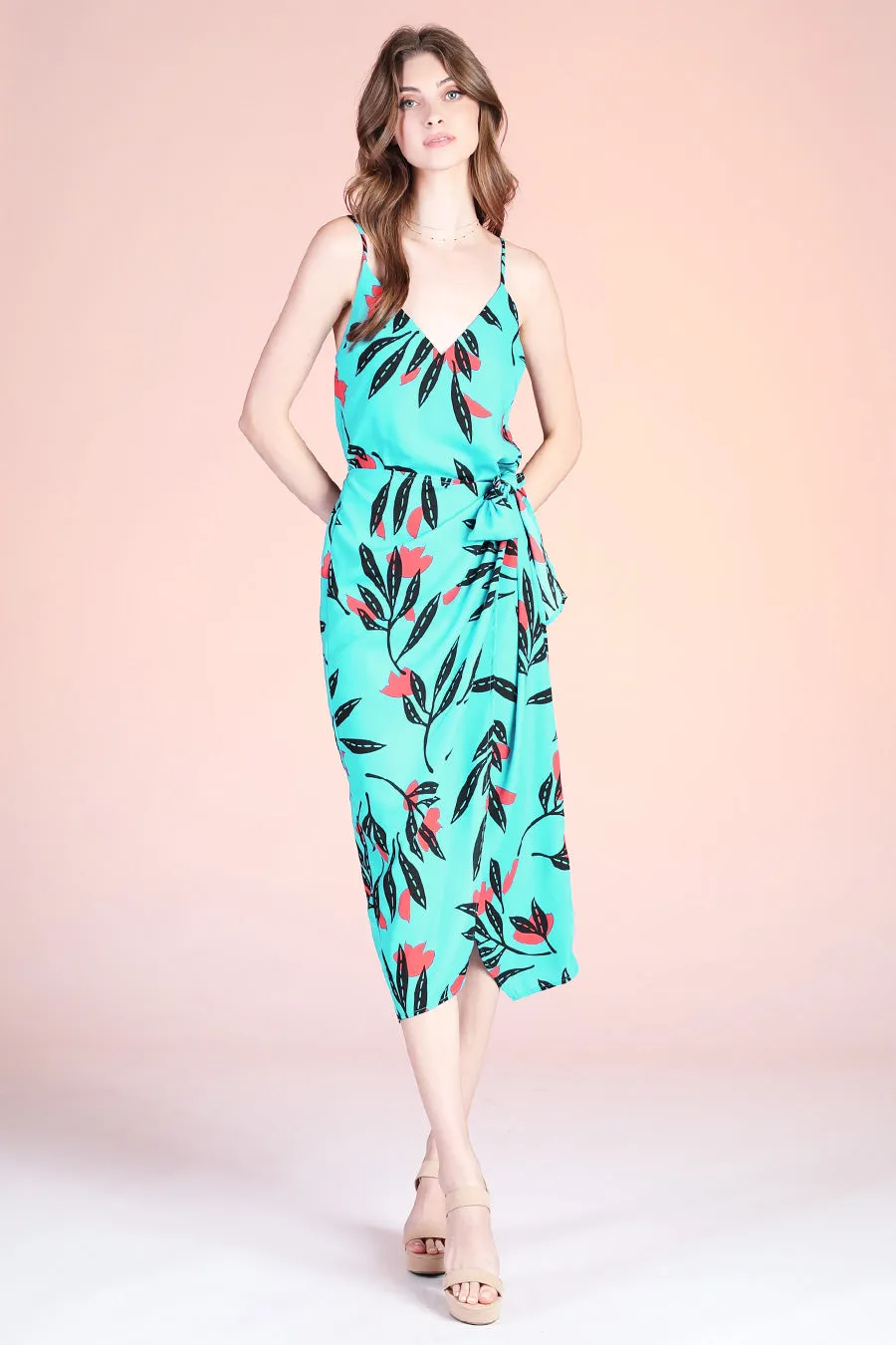 Tyche Havana Fern Wrap Skirt Midi Dress