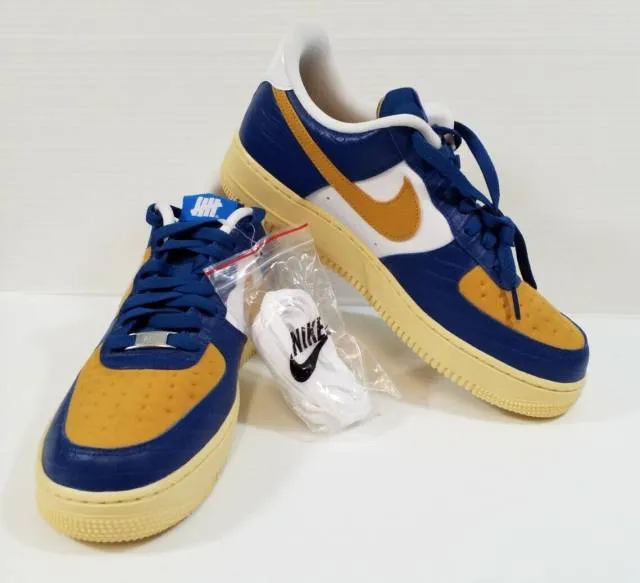 Undefeated x nike air force 1 5 on it gold blue