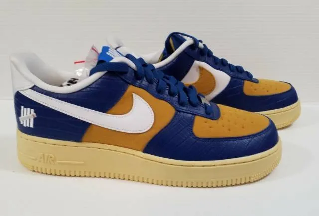 Undefeated x nike air force 1 5 on it gold blue