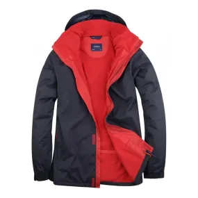 Uneek UC621 Deluxe Waterproof and Windproof Outdoor Jacket (Navy/Red)