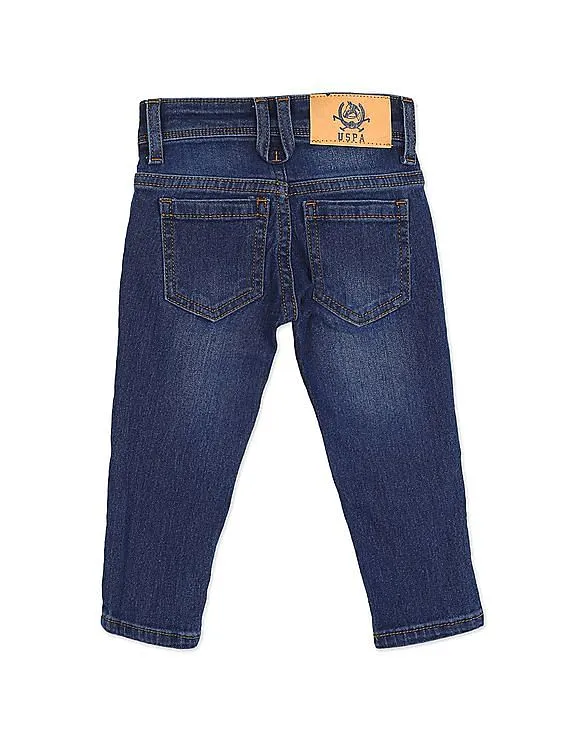 U.S. Polo Assn. Kids Boys Dark Blue Mid Rise Skinny Fit Jeans