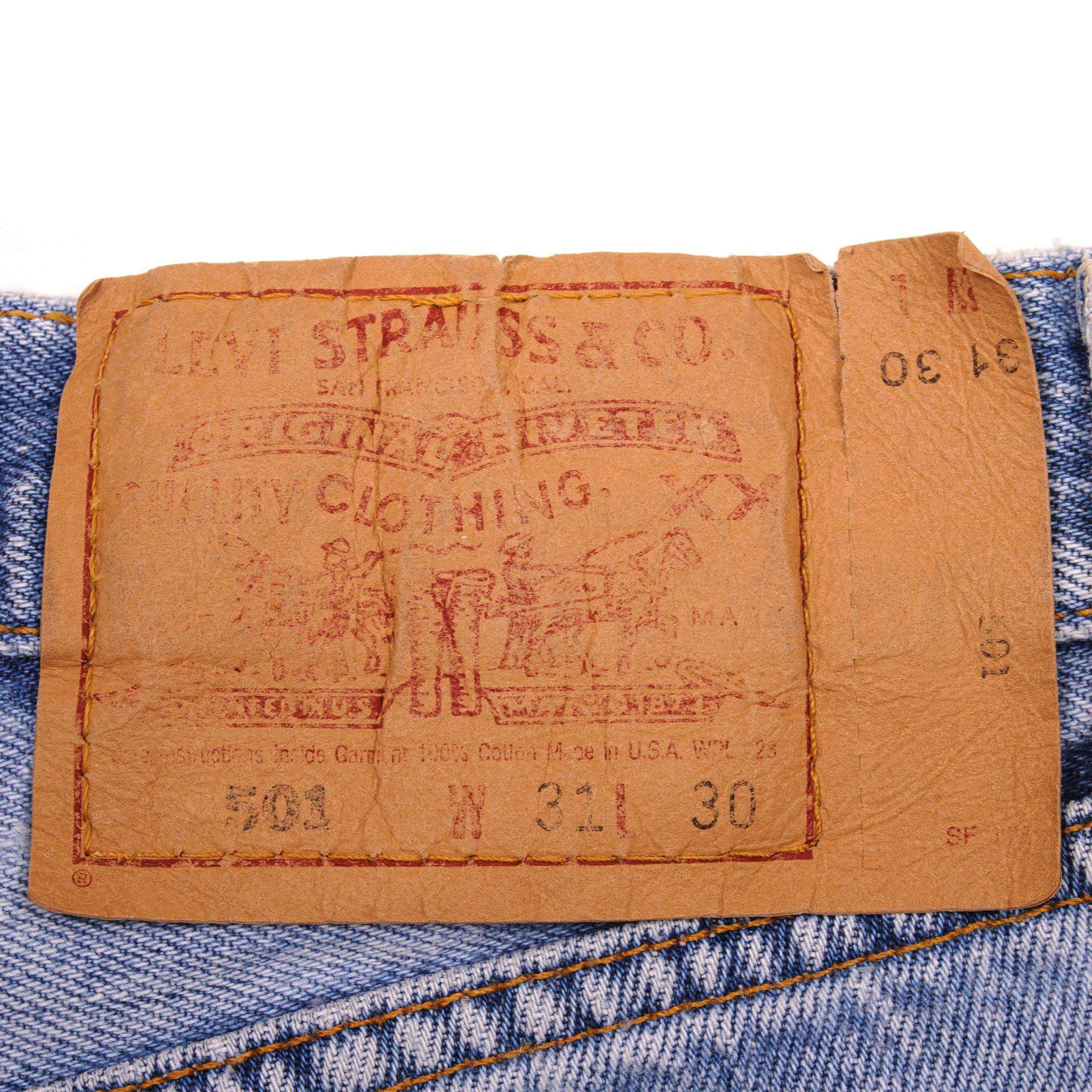 VINTAGE LEVIS 501 JEANS INDIGO 90s SIZE W31 L29 MADE IN USA