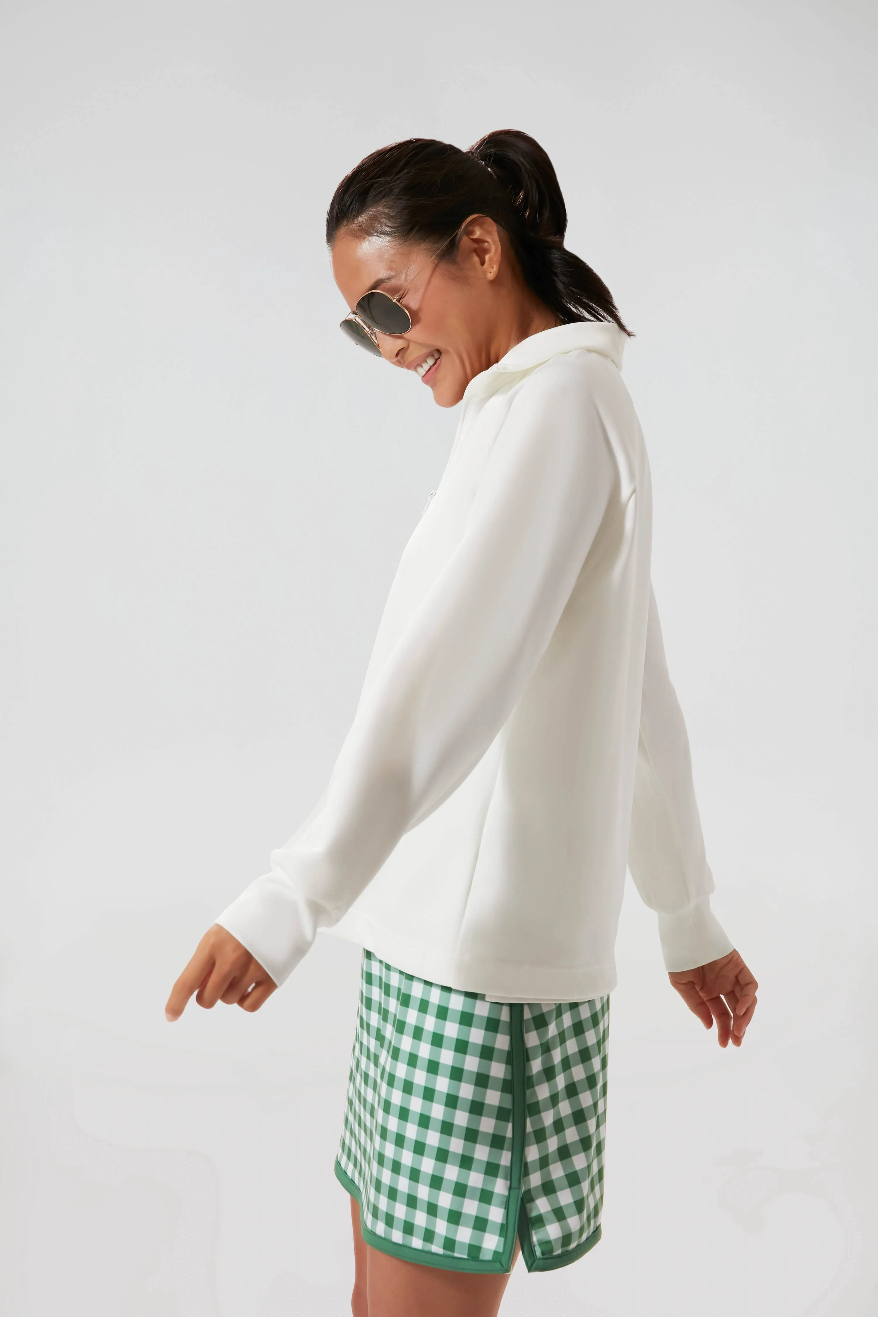 White Quarter Zip Pullover