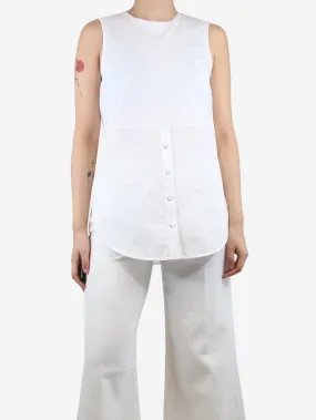   White sleeveless button-front top - size UK 8