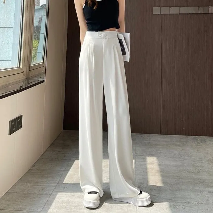 Wide-leg high-waisted pants for all-day comfort